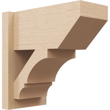 Ekena Millwork 7 1/2-in W x 14-in D x 14-in H Balboa Slat Rough Cedar Woodgrain TimberThane Outlooker, Primed Tan OUTUR075X14X14BOA24RCPR